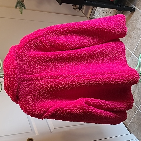 Women's XL, UGG Gertrude Teddy Hot Pink Sherpa Jacket - Picture 8 of 8